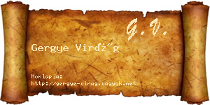 Gergye Virág névjegykártya